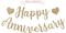 Pre-Strung Happy Anniversary Banner - Gold Glitter (Happy Anniversary - Gold)